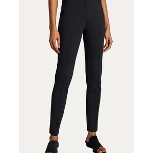 AKRIS PUNTO Mara Skinny Jersey Pants Black Pintuck Ponte Knit Women's 8